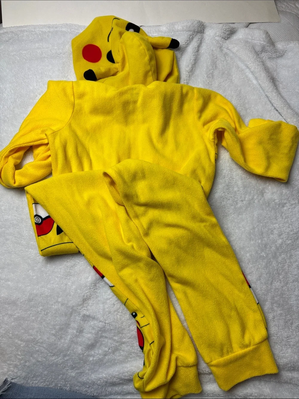 Pokemon Yellow Pikachu Allover Print Kids One-Piece Pajama | Little Boys Size 10